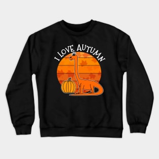 Autumn Dinosaur Diplodocus Pumpkin Fall Thanksgiving Crewneck Sweatshirt